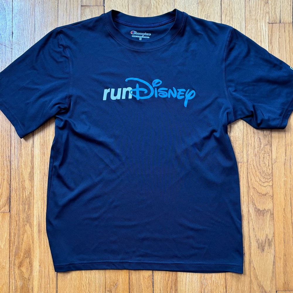 Champion x runDisney Blue Logo Tee Small Performance Short Sleeve